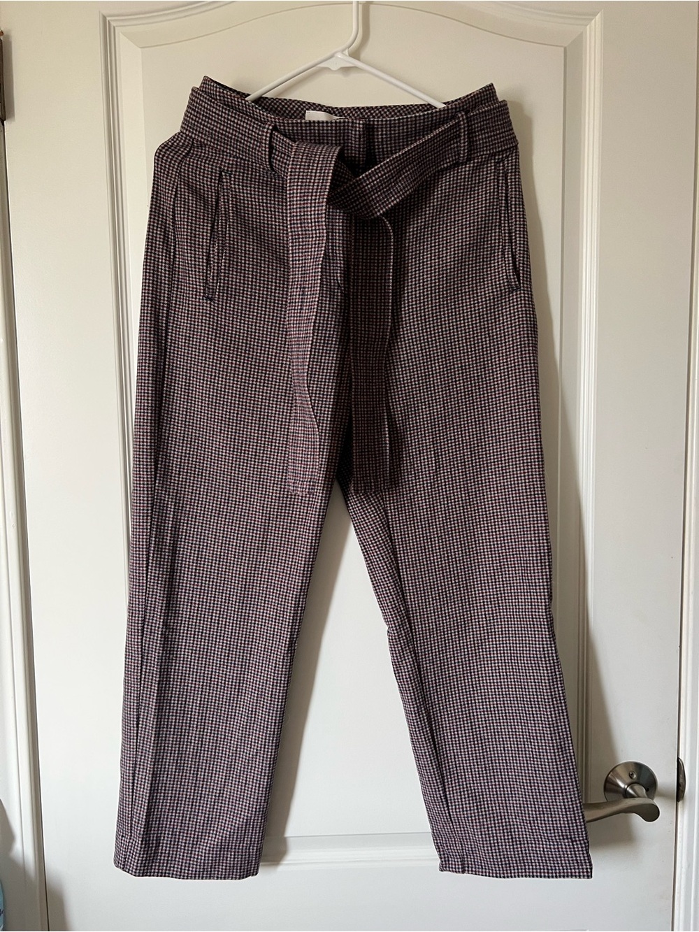 Aritzia High-Waist Checkered Trousers